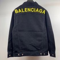 争奪戦バレンシアガ ロゴ刺繍 デニムジャケット コピー ブラック bay18842