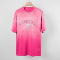 ★日本!!人気！バレンシアガ ロゴダメージブラックコットン 偽物 クルーネックTシャツ bay66893