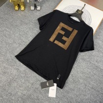 定番フェンディ ブラックコットン Tシャツ コピー FY0894A2BNF0QA1