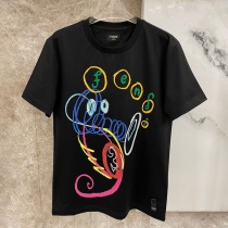 春夏新作 フェンディ◆クルーネックロゴジャージーTシャツ スーパーコピー few05695