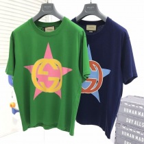 定番人気☆グッチ ロゴ コットンTシャツ 偽物 バックフラワーアップリケ 2色 guw17595