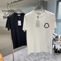 追跡付き 安いモンクレール 偽物 ロゴ コットン クルーネック Tシャツ 2色 moy51008