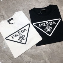 稀少プラダ ロゴ コットンTシャツ 偽物 2色 pus93005