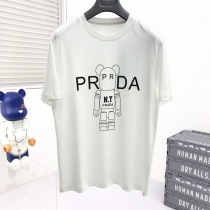 累積売上総額第１位！プラダ ロゴ コットンTシャツ コピー ホワイト puv92030