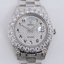 ロレックス ROLEX スーパーコピー 腕時計 39MM メンズ シルバー 全面ダイヤ デイデイト roj10057